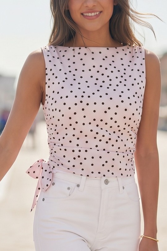 Tops Femme Jaune Misskoo FK129 POIS Efashion Paris