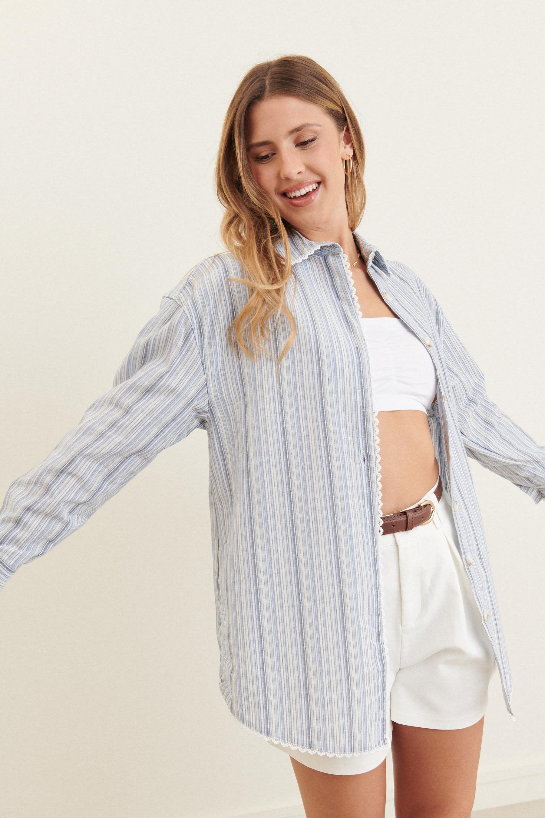 Shirts Women Blue Misskoo J0712 #c Efashion Paris