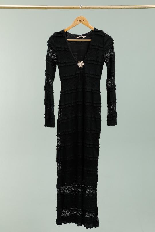 Robes longues Femme Noir AZAKA II W42230 Efashion Paris