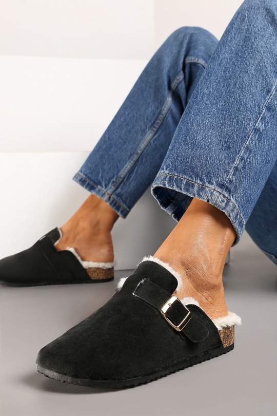 Slippers Shoes Black MULANKA DM401 Efashion Paris