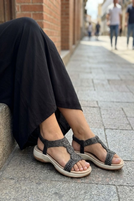 Sandali Scarpe Black MULANKA RB-61 Efashion Paris