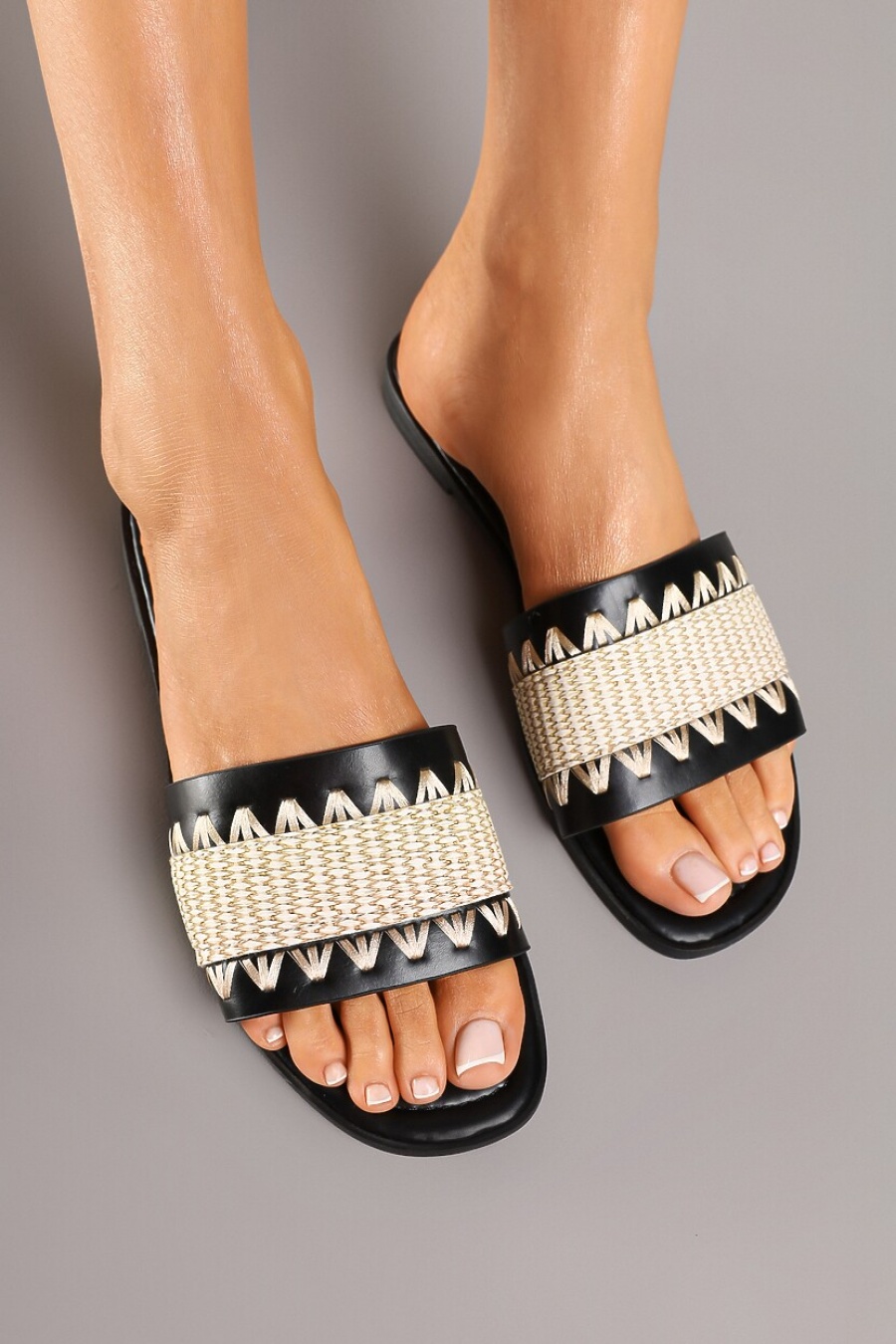 Sandales Chaussures Noir MULANKA DM452 #c Efashion Paris