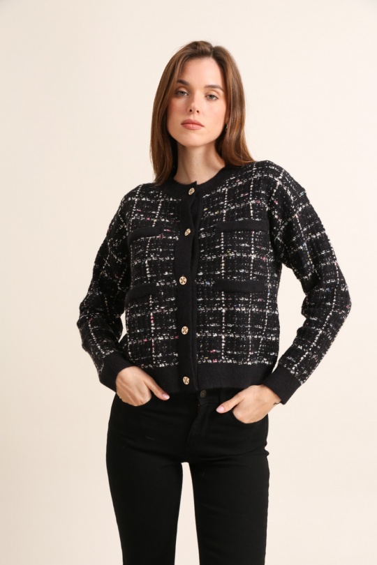 Gilets Femme Noir J&H FASHION 9312 Efashion Paris