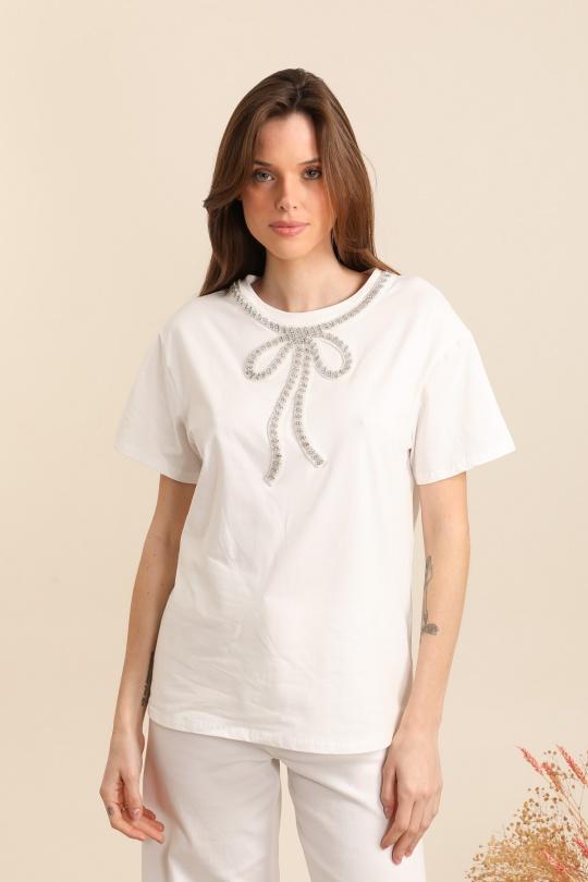 T-shirts Donna White J&H FASHION 28700 Efashion Paris
