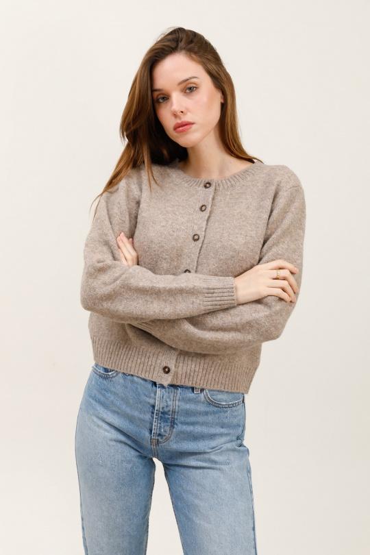 Cardigans Women Taupe J&H FASHION 5723 Efashion Paris