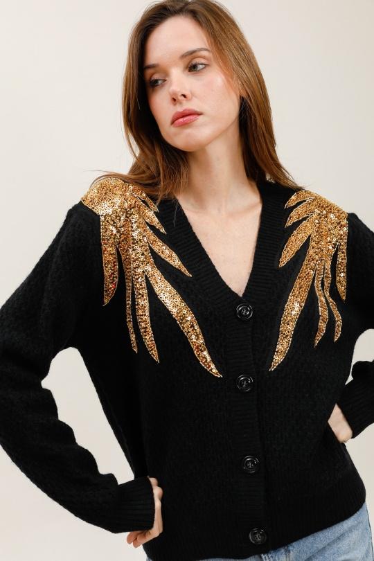 Gilets Femme Noir J&H FASHION 5030 Efashion Paris