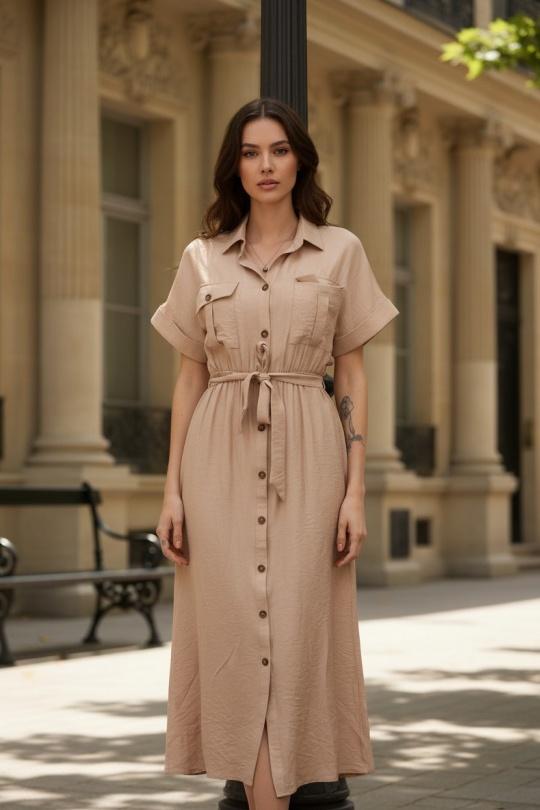 Robes longues Femme Beige J&H FASHION 15623 Efashion Paris
