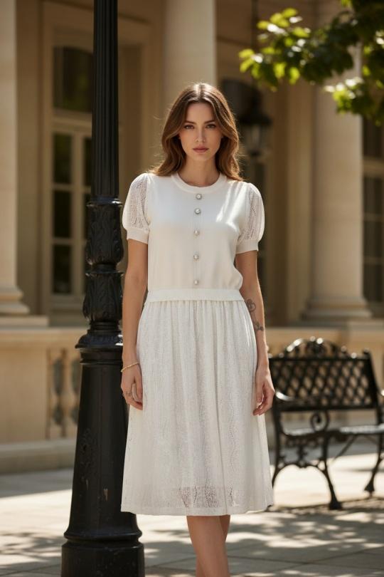 Robes mi-longues Femme Beige J&H FASHION 16115 Efashion Paris