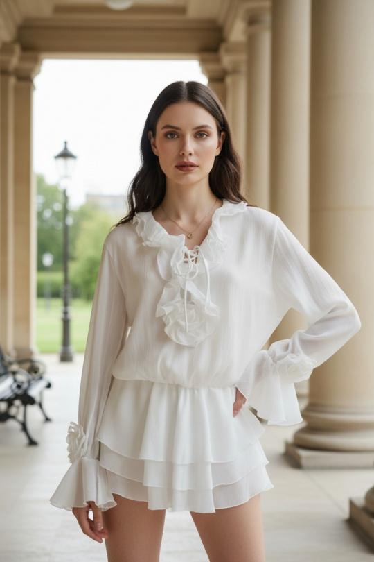 Robes courtes Femme Blanc J&H FASHION 28766 Efashion Paris