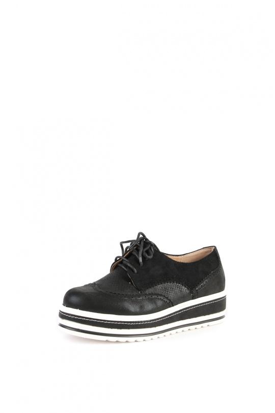 Derbis Zapatos Black BELLE SHOES KS-7029 Efashion Paris
