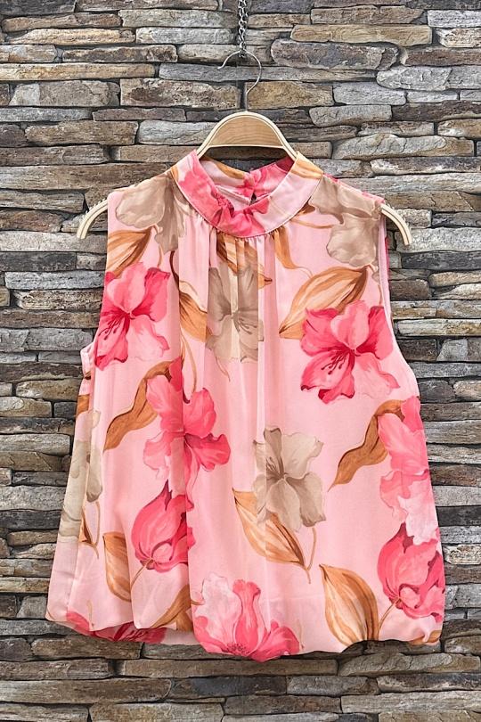 Blouses Women Pink ELLE STYLE GL_0387_FLOR_325_ANNIE Efashion Paris
