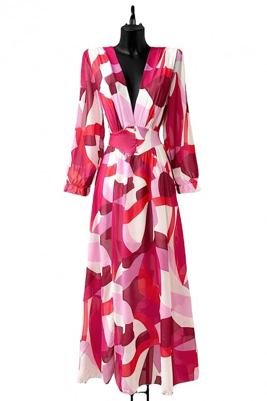 Maxi dresses Women Fushia/Pink ELLE STYLE GL_8990_NRBDX_JULIETTA Efashion Paris