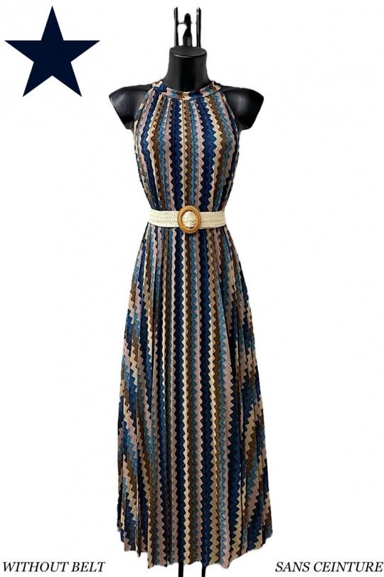 Robes longues Femme Bleu marine ELLE STYLE GL_0502_MANIFAIKE_625 Efashion Paris
