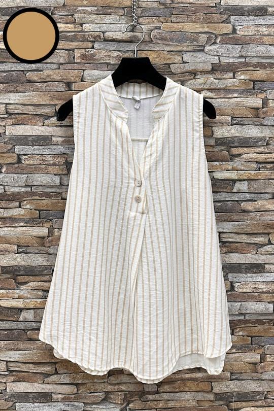 Camicette Donna Tan ELLE STYLE JB_3337_RAYURE_ARIELLA Efashion Paris