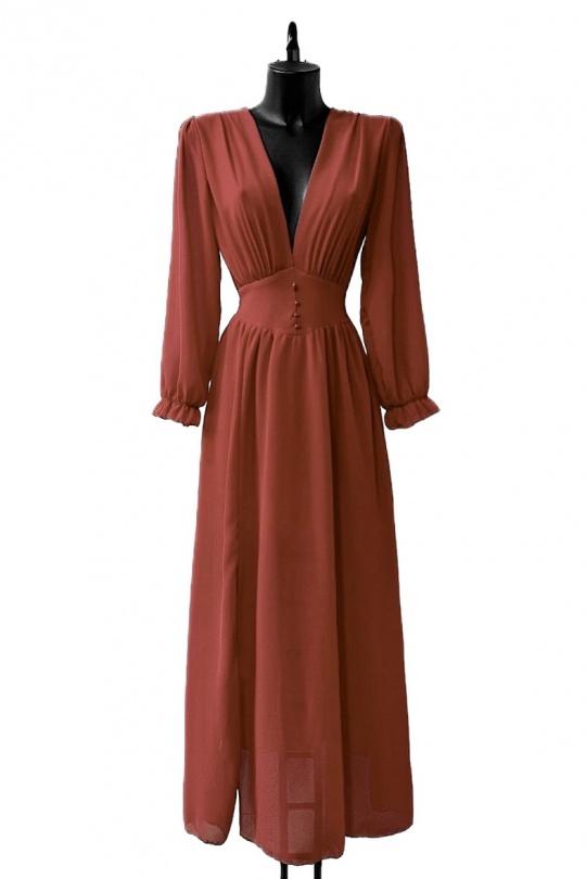 Abiti maxi Donna Terra-cota ELLE STYLE GL_8990_UNI_JULIETTA Efashion Paris