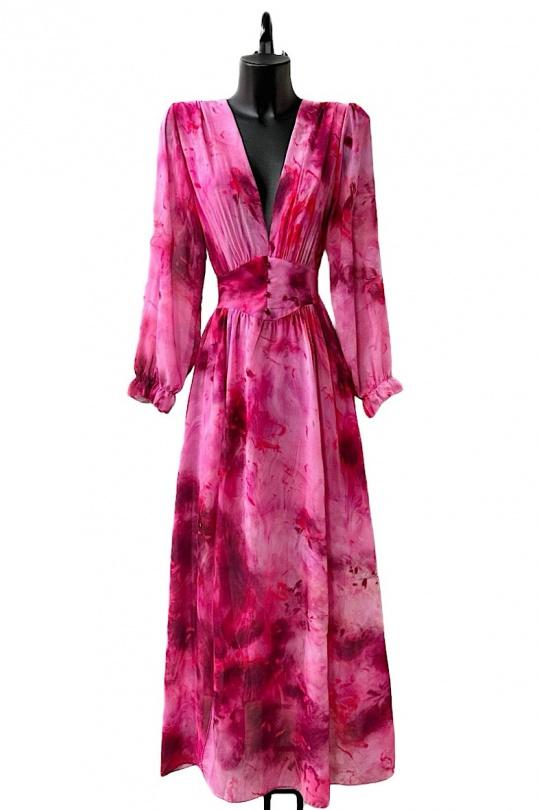 Maxi dresses Women Fushia ELLE STYLE GL_8990_FUSHENCR_JULIETTA Efashion Paris