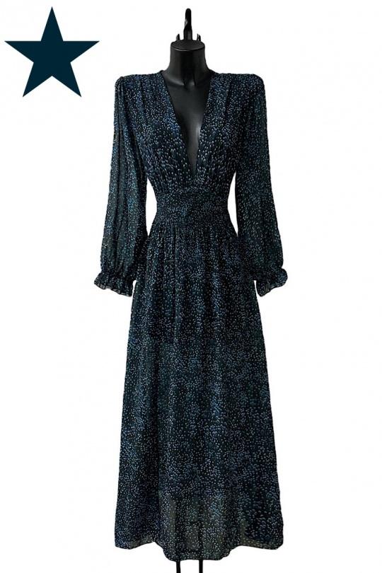 Maxi dresses Women Peacock blue ELLE STYLE GL_8990_ALL_JULIETTA Efashion Paris