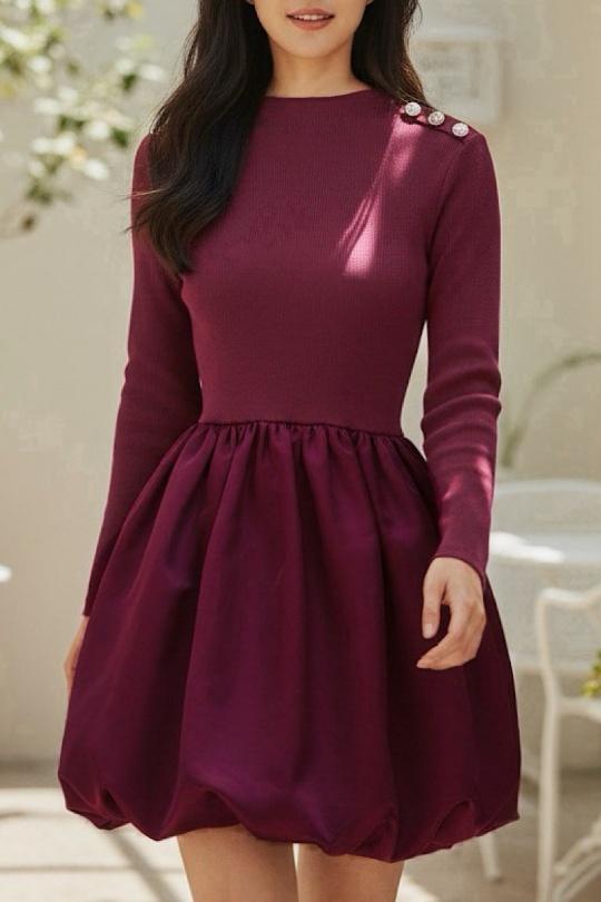 Abiti corti Donna Burgundy ELLE STYLE HS_7491_AYA_1025 Efashion Paris