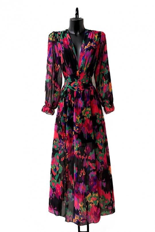 Abiti maxi Donna Black ELLE STYLE GL_8990_ABSCOLORE_JULIETTA Efashion Paris