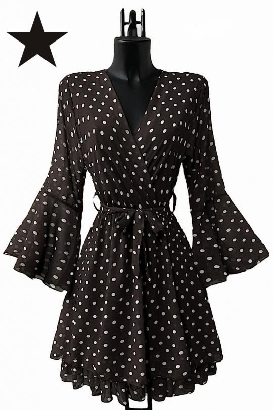 Robes courtes Femme Marron foncé ELLE STYLE GL_0350_ALL_JOYCE Efashion Paris