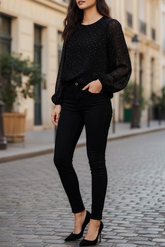 Tops Femme Noir ELLE STYLE TH_24569_BRI_KENDYL Efashion Paris