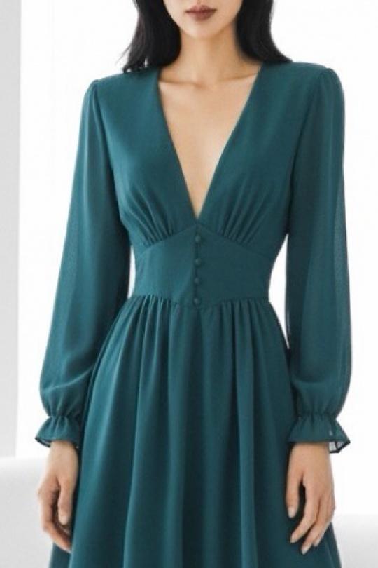 Robes courtes Femme Vert bouteille ELLE STYLE GL_8944_UNI_JULIETTE Efashion Paris