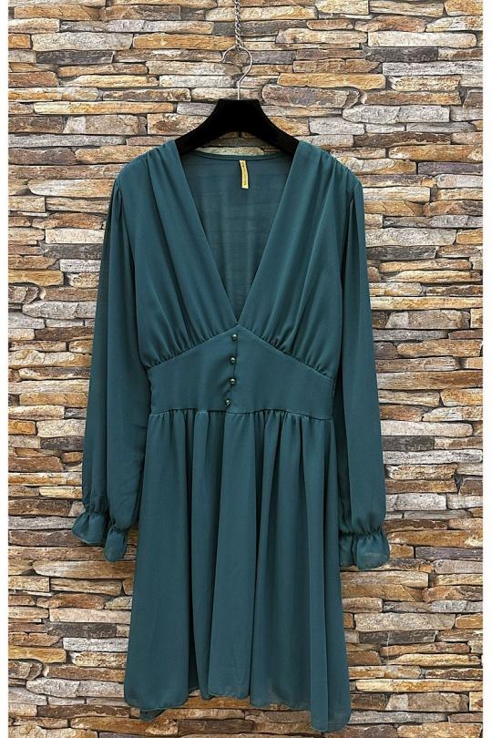 Robes courtes Femme Vert bouteille ELLE STYLE GL_8944_UNI_JULIETTE Efashion Paris