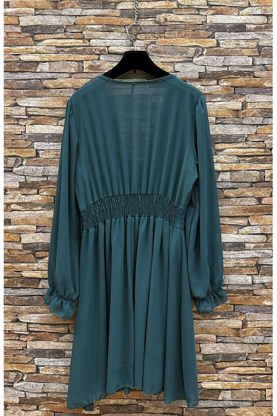 Robes courtes Femme Vert bouteille ELLE STYLE GL_8944_UNI_JULIETTE Efashion Paris