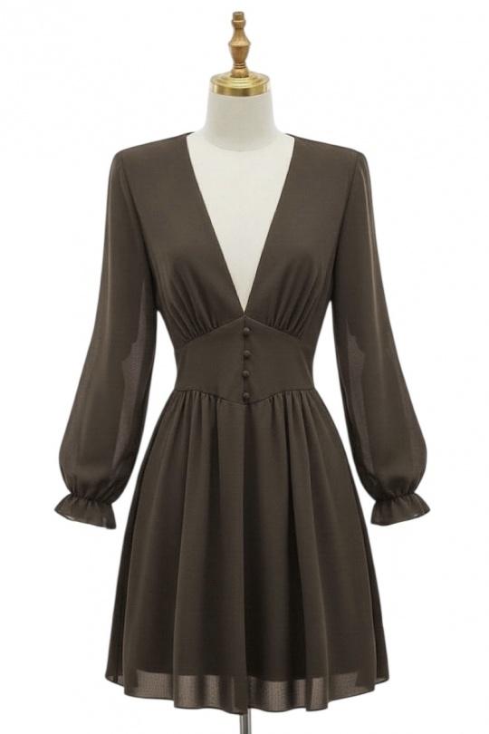 Robes courtes Femme Vert bouteille ELLE STYLE GL_8944_UNI_JULIETTE Efashion Paris