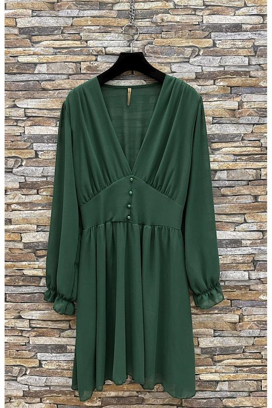 Robes courtes Femme Vert bouteille ELLE STYLE GL_8944_UNI_JULIETTE Efashion Paris