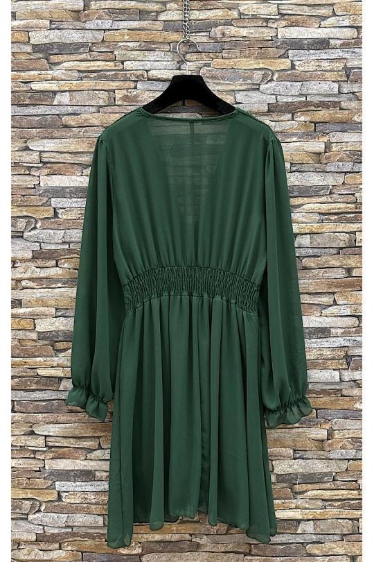 Robes courtes Femme Vert bouteille ELLE STYLE GL_8944_UNI_JULIETTE Efashion Paris