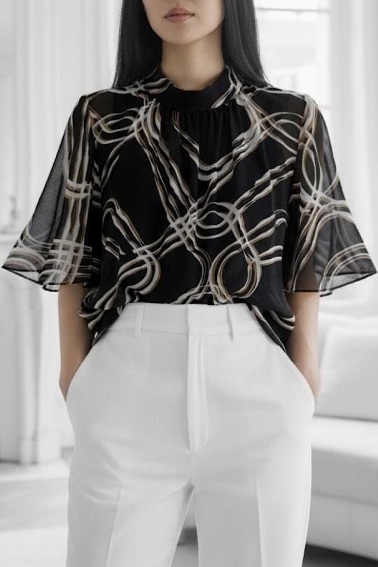 Blouses Femme Rose corail ELLE STYLE TH_26108_ALL_126_AGNES Efashion Paris