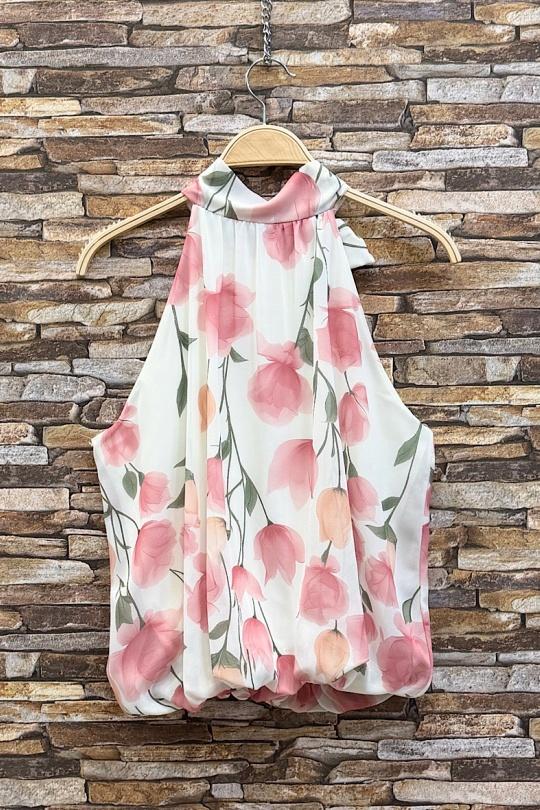 Blouses Femme rose à fleurs ELLE STYLE GL_0795_POIS_326ANAIS Efashion Paris