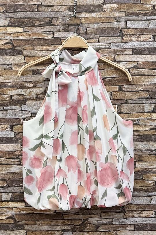 Blouses Femme rose à fleurs ELLE STYLE GL_0795_POIS_326ANAIS Efashion Paris