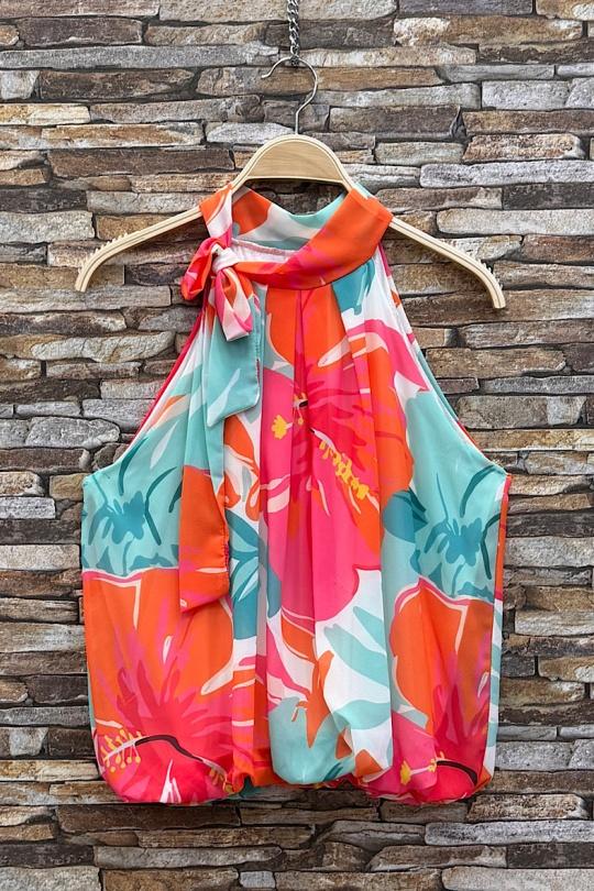 Blouses Femme rose à fleurs ELLE STYLE GL_0795_POIS_326ANAIS Efashion Paris