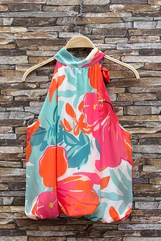 Blouses Femme rose à fleurs ELLE STYLE GL_0795_POIS_326ANAIS Efashion Paris