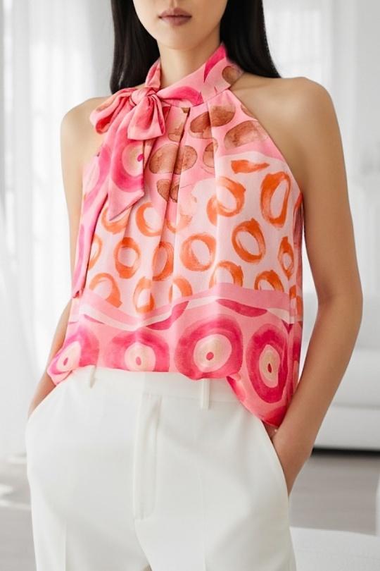 Blouses Femme rose à fleurs ELLE STYLE GL_0795_POIS_326ANAIS Efashion Paris