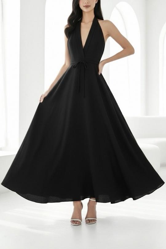 Robes longues Femme Bleu marine ELLE STYLE GL_0555_JEANNE_426 Efashion Paris