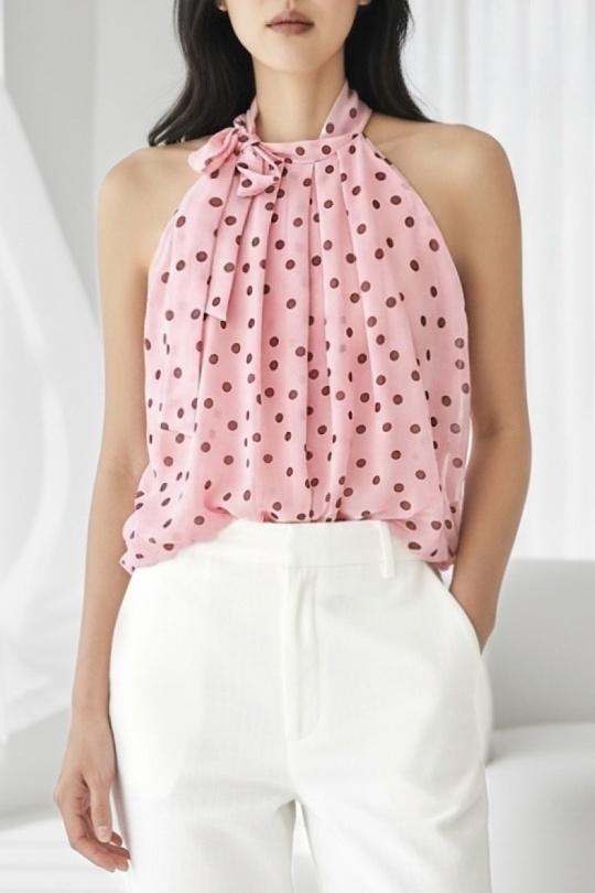 Blouses Femme rose à fleurs ELLE STYLE GL_0795_POIS_326ANAIS Efashion Paris