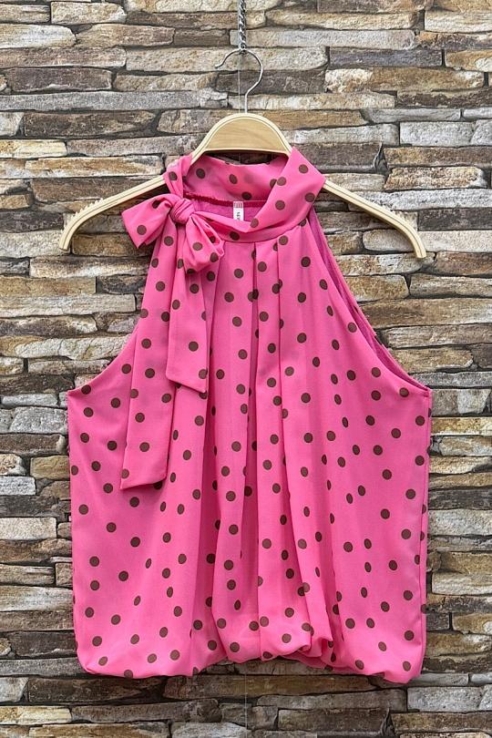 Blouses Femme rose à fleurs ELLE STYLE GL_0795_POIS_326ANAIS Efashion Paris