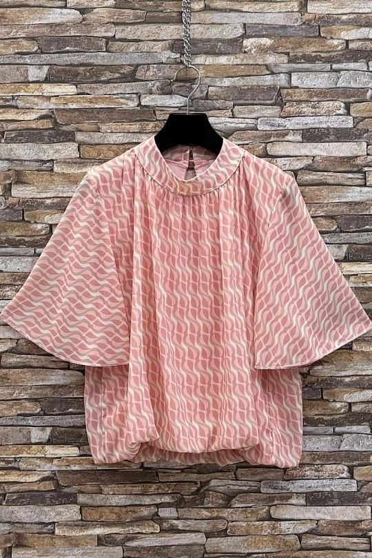 Blouses Femme Rose corail ELLE STYLE TH_26108_ALL_126_AGNES Efashion Paris