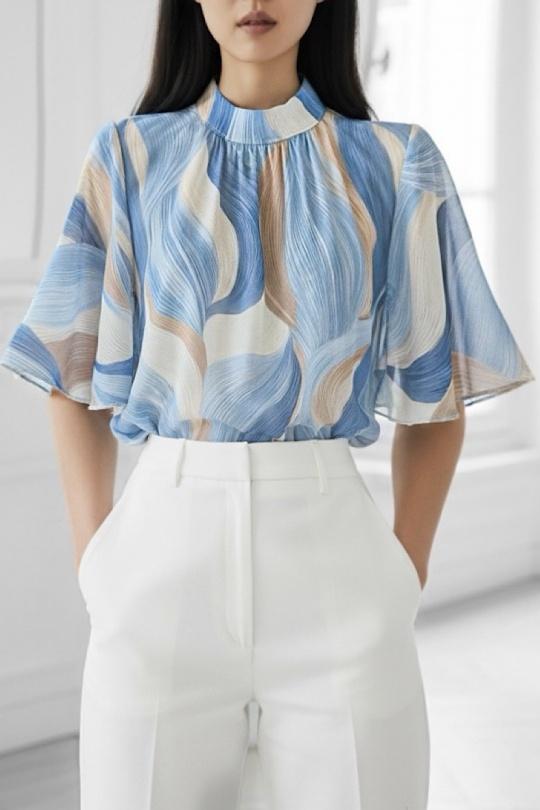 Blouses Femme Rose corail ELLE STYLE TH_26108_ALL_126_AGNES Efashion Paris