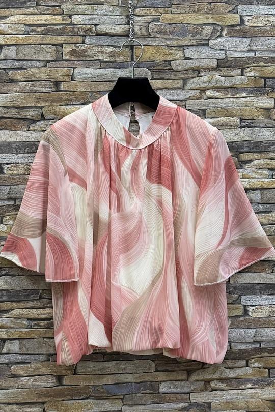 Blouses Femme Rose corail ELLE STYLE TH_26108_ALL_126_AGNES Efashion Paris