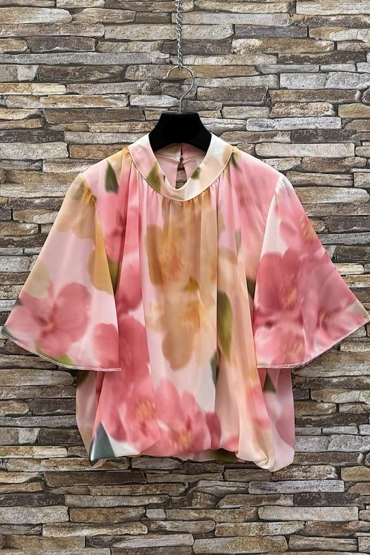 Blouses Femme Rose corail ELLE STYLE TH_26108_ALL_126_AGNES Efashion Paris