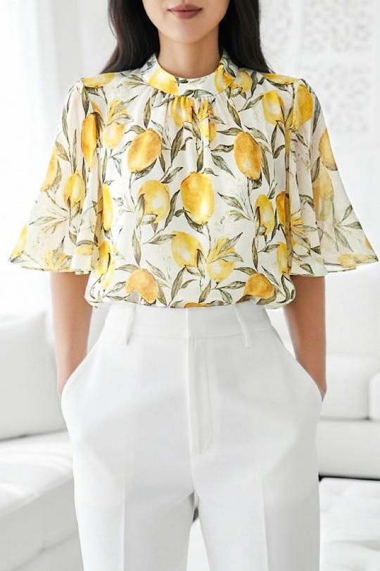 Blouses Femme Rose corail ELLE STYLE TH_26108_ALL_126_AGNES Efashion Paris