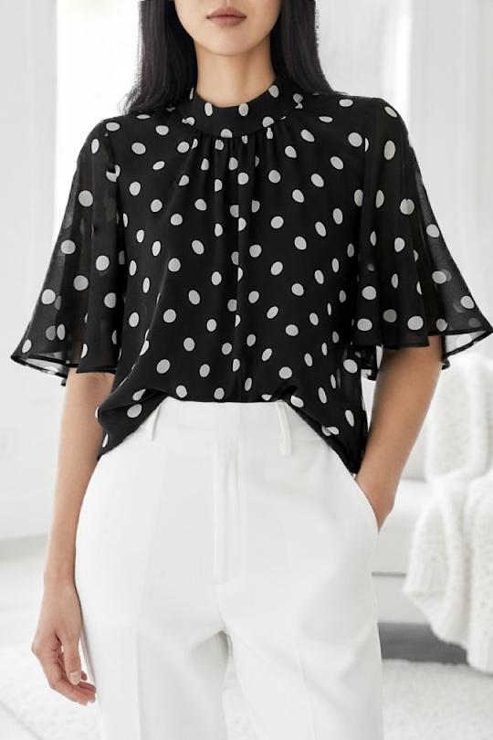 Blouses Femme Rose corail ELLE STYLE TH_26108_ALL_126_AGNES Efashion Paris