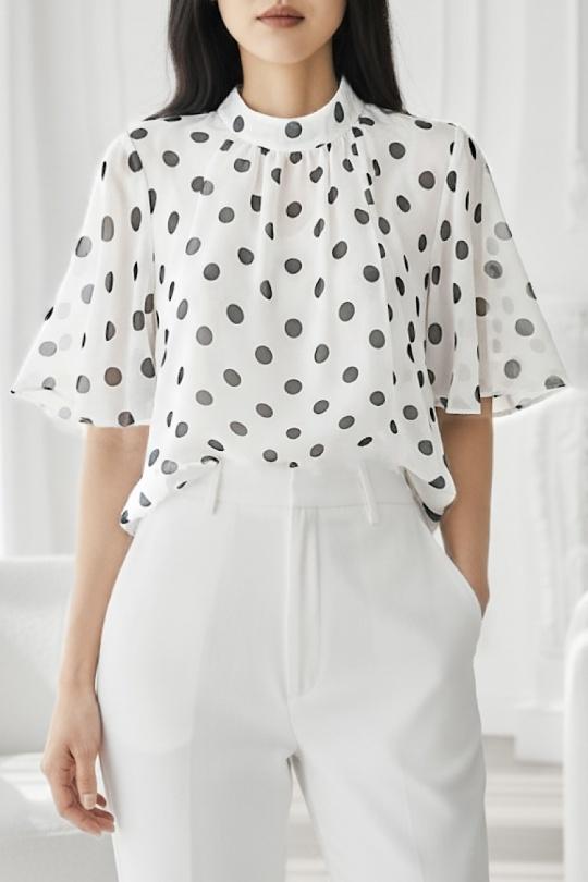 Blouses Femme Rose corail ELLE STYLE TH_26108_ALL_126_AGNES Efashion Paris