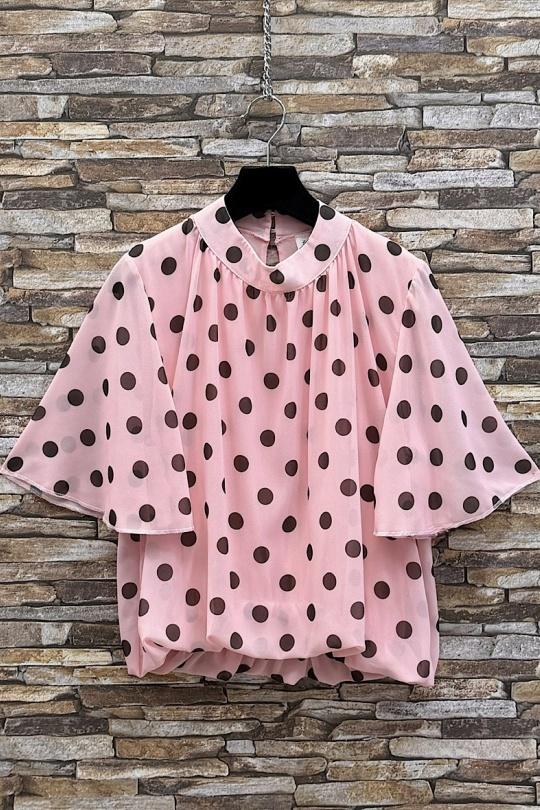 Blouses Femme Rose corail ELLE STYLE TH_26108_ALL_126_AGNES Efashion Paris