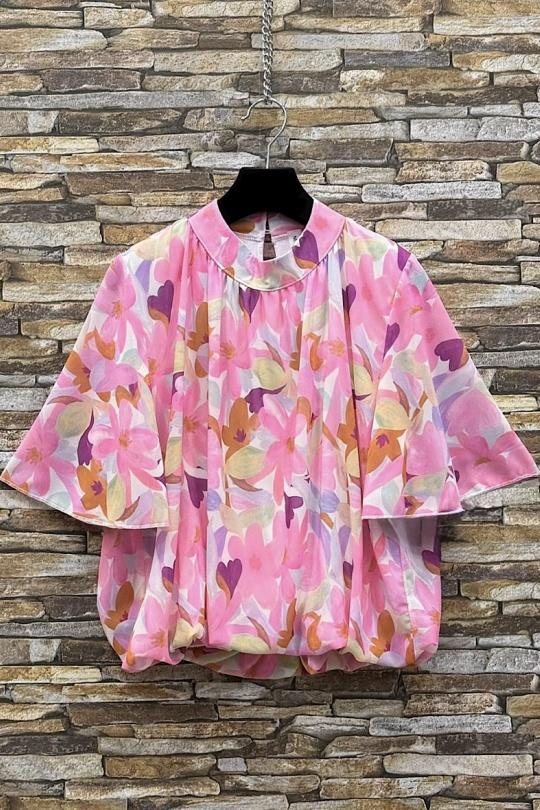 Blouses Femme Rose corail ELLE STYLE TH_26108_ALL_126_AGNES Efashion Paris