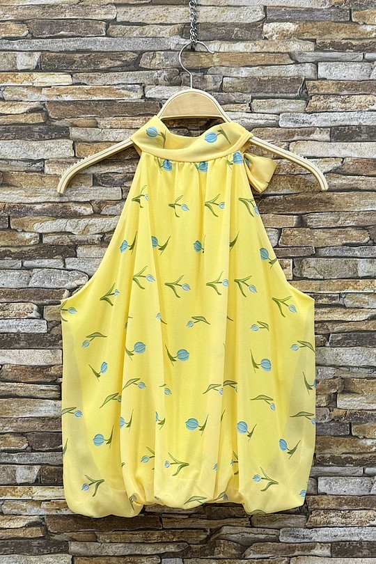 Tops Femme Jaune Citron ELLE STYLE GL_0795_POIS_ANAIS526 Efashion Paris